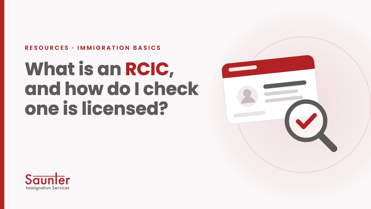 Illustration of a licence card with a magnifying glass and check mark: what is an RCIC and how to check one is licensed